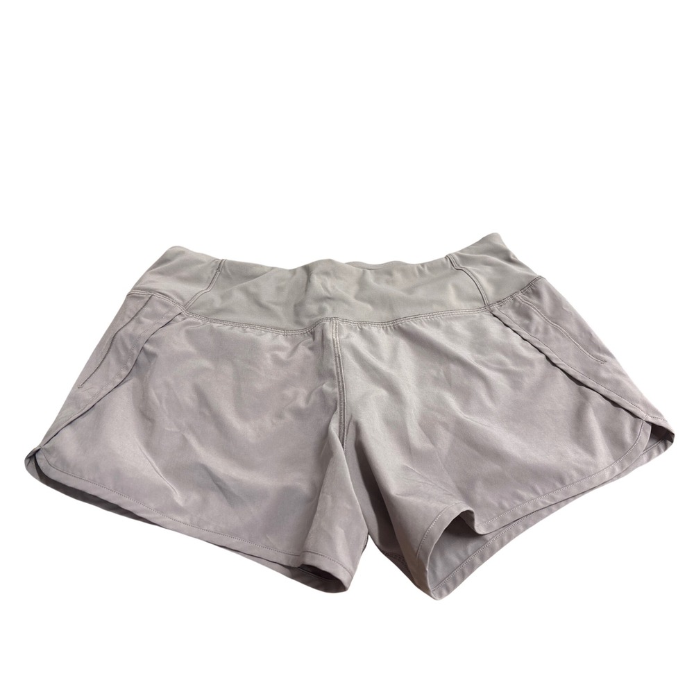 CRZ YOGA Womens Gray Athletic Running Shorts Size S 4-6 Back Zip Pocket 3 Inseam